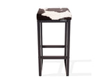 Black & White Cowhide Brooklyn Stool | Cowhide Counter Stool | Luxury Cowhide Bar Stool | Square Cushion | Height: Extra Large