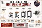 Cowhide Soho Stool | Bespoke Modern Cowhide Bar Stool: Made-to-Order Height and Cowhide Color