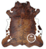 Light Brindle Tricolor Cowhide Rug , Size: Large (L), Code: I199