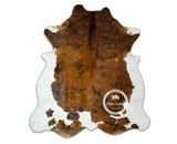 Light Brindle Tricolor Cowhide Rug , Size: Large (L), Code: C94