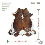 Tricolor Cowhide Rug , Size: Large (L), Code: H222