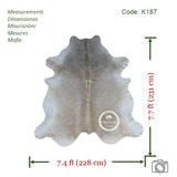 Grey Cowhide Rug , Size: Jumbo (XL), Code: K187
