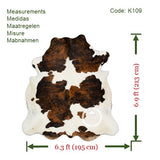 Tricolor Cowhide Rug , Size: Large (L), Code: K109