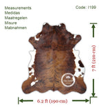 Light Brindle Tricolor Cowhide Rug , Size: Large (L), Code: I199
