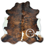 Light Brindle Tricolor Cowhide Rug , Size: Large (L), Code: w55